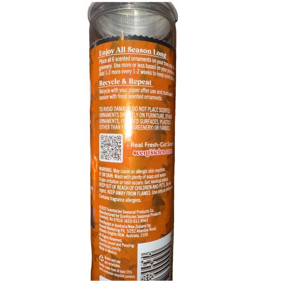 2 Count Scentsicles SPICED PINE CONES Ornament Sticks - 12 sticks total - Picture 2 of 3